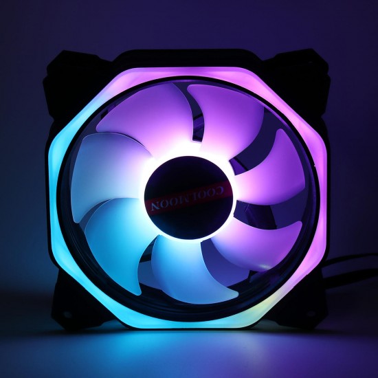 12CM 3 Pin 1 Fan 12 Modes Adjustable Colorful RGB LED Silent Computer Case Cooling Fan