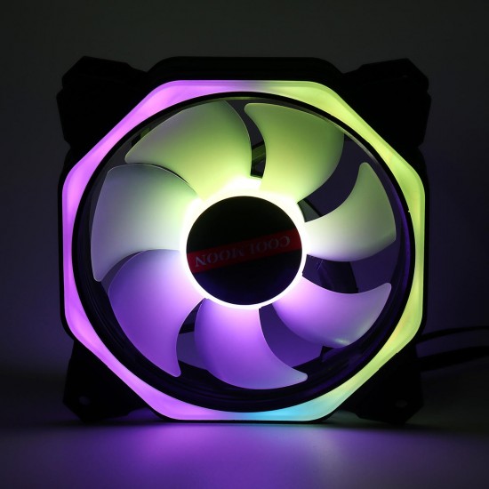 12CM 3 Pin 1 Fan 12 Modes Adjustable Colorful RGB LED Silent Computer Case Cooling Fan