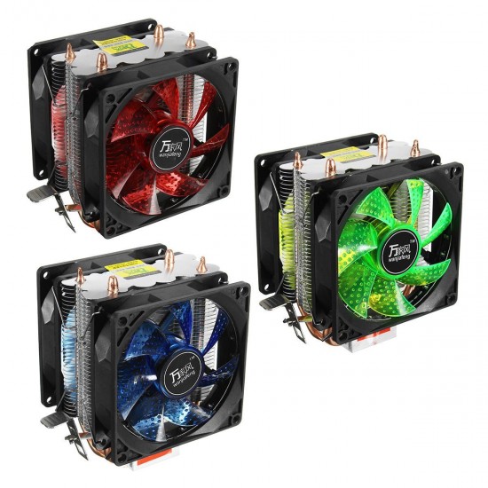 12V 3Pin Silent Double Tower CPU Cooling Fan Cooler Heatsink for Intel LGA1150 1151 1155 AMD 2/3+