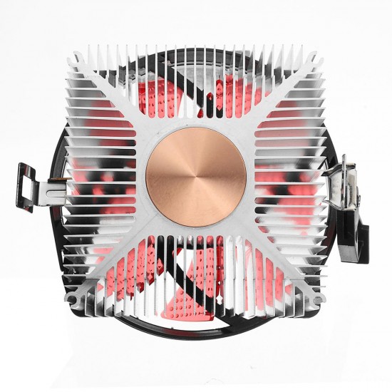 12V DC Copper Core CPU Cooler Fan Computer Cooling Fan Ultra Quiet LED CPU Fan for AMD/Intel 115X