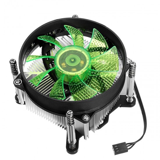 12V DC Copper Core CPU Cooler Fan Computer Cooling Fan Ultra Quiet LED CPU Fan for AMD/Intel 115X
