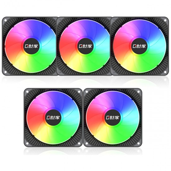 1/3/5 Pcs/set 12cm RGB Cooling Fan Smart 4Pin PWM Hydraulic Bearing Colorful Chassis Cooler Desktop Computer Case CPU Silent Radiator