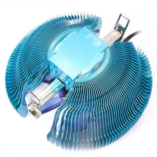 3 Pin 12V 90mm Blue LED Backlit CPU Cooler CPU Cooling Fan Fin Compression Cooler Heatsink with Thermal Silicon Grease for Intel 115X Intel 775X AMD