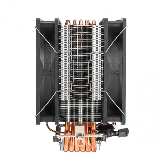 3 Pin 2 Fan 4 Heatpipes CPU Cooling Fan Cooler Heatsink for Intel 775 1150 1151 AMD