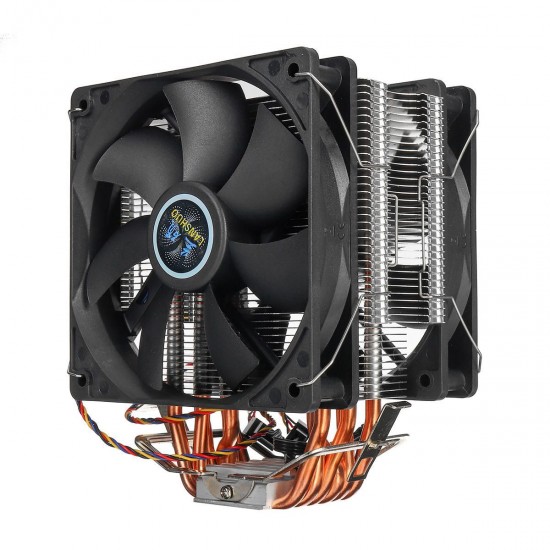 3 Pin 2 Fan 4 Heatpipes CPU Cooling Fan Cooler Heatsink for Intel 775 1150 1151 AMD