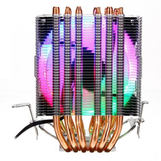 3 Pin CPU Cooler Cooling Fan Heatsink for Intel 775/1150/1151/1155/1156/1366 and AMD All Platforms 5 Colors Lighting