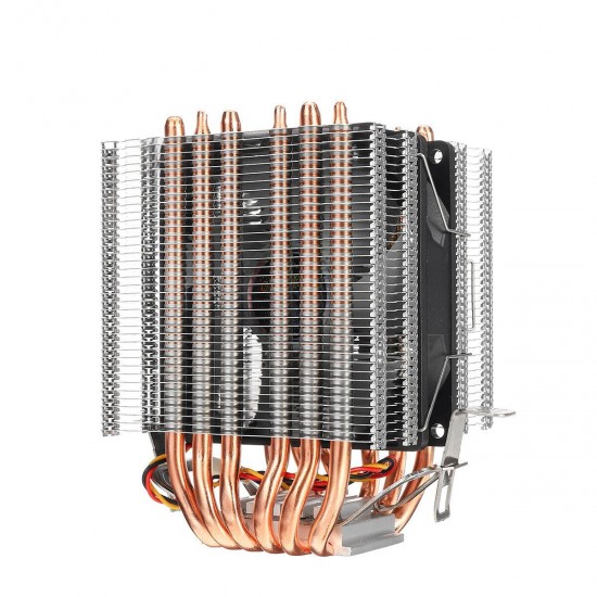 3 Pin CPU Cooler Fan Heatsink 6 Copper Heatpipe Cooling Fan for Intel 775/1150/1151/1155/1156/1366 and AMD All Platforms