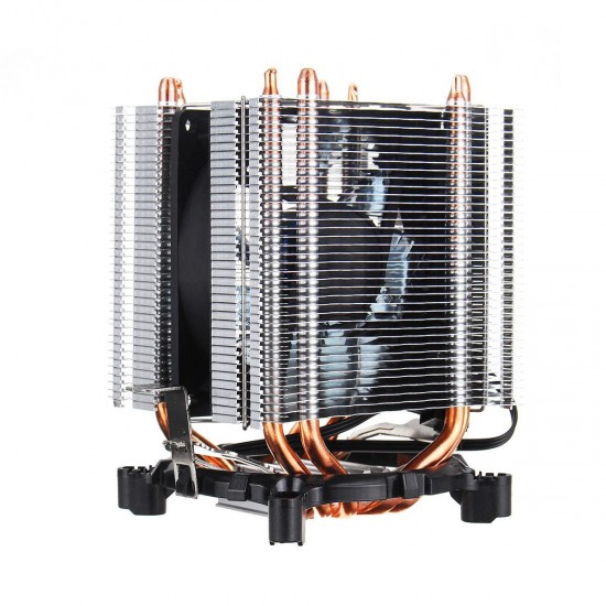 3 Pin Four Copper Pipes Blue Backlit CPU Cooling Fan for AMD for Intel 1155 1156