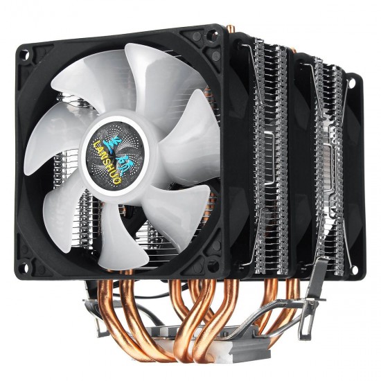 3 Pin Triple Fans Four Copper Heat Pipes Colorful LED Light CPU Cooling Fan Cooler Heatsink for Intel AMD 3 Pin Triple Fans Four Copper Heat Pipes Colorful LED Light CPU Cooling Fan Cooler Heatsink for Intel AMD