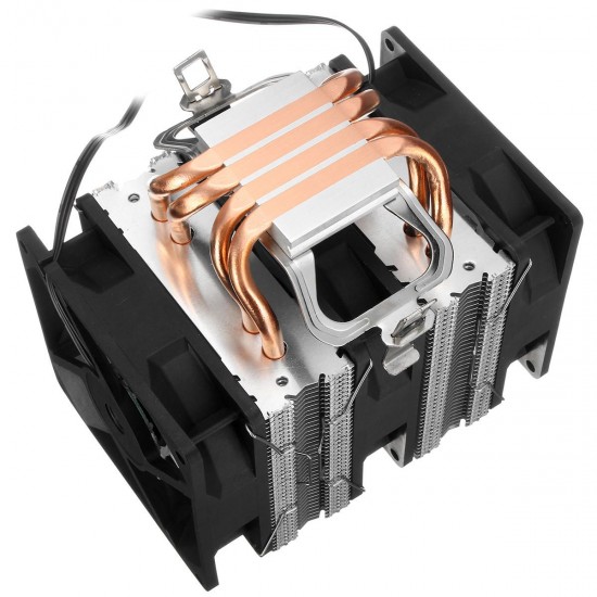 3 Pin Triple Fans Four Copper Heat Pipes Colorful LED Light CPU Cooling Fan Cooler Heatsink for Intel AMD 3 Pin Triple Fans Four Copper Heat Pipes Colorful LED Light CPU Cooling Fan Cooler Heatsink for Intel AMD