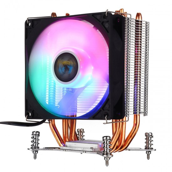 3Pin 1 Fans 4 Heatpipes Colorful Backlit CPU Cooling Fan Cooler Heatsink for Intel LGA 775/1150/1151/1155/1156/1366 3Pin 1 Fans 4 Heatpipes Colorful Backlit CPU Cooling Fan Cooler Heatsink for Intel LGA 775/1150/1151/1155/1156/1366
