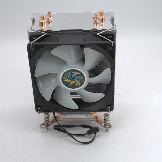3Pin 1 Fans 4 Heatpipes Colorful Backlit CPU Cooling Fan Cooler Heatsink for Intel LGA 775/1150/1151/1155/1156/1366 3Pin 1 Fans 4 Heatpipes Colorful Backlit CPU Cooling Fan Cooler Heatsink for Intel LGA 775/1150/1151/1155/1156/1366