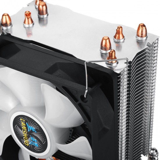 3Pin 1 Fans 4 Heatpipes Colorful Backlit CPU Cooling Fan Cooler Heatsink for Intel LGA 775/1150/1151/1155/1156/1366 3Pin 1 Fans 4 Heatpipes Colorful Backlit CPU Cooling Fan Cooler Heatsink for Intel LGA 775/1150/1151/1155/1156/1366