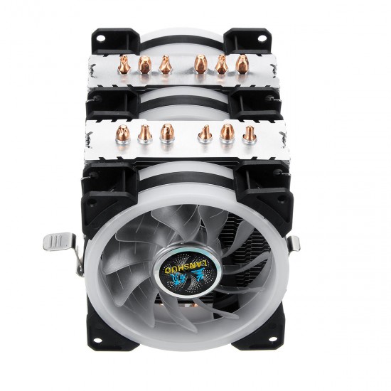 3Pin 3 Fans 6 Heatpipes Colorful Backlit CPU Cooling Fan Cooler Heatsink for Intel AMD 3Pin 3 Fans 6 Heatpipes Colorful Backlit CPU Cooling Fan Cooler Heatsink for Intel AMD
