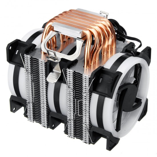 3Pin 3 Fans 6 Heatpipes Colorful Backlit CPU Cooling Fan Cooler Heatsink for Intel AMD 3Pin 3 Fans 6 Heatpipes Colorful Backlit CPU Cooling Fan Cooler Heatsink for Intel AMD