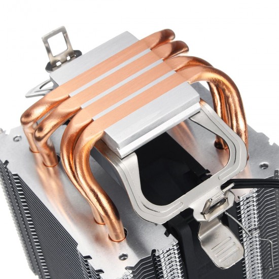 3Pin Four Heat Pipes Colorful Backlit CPU Cooling Fan Cooler Heatsink for Intel AMD