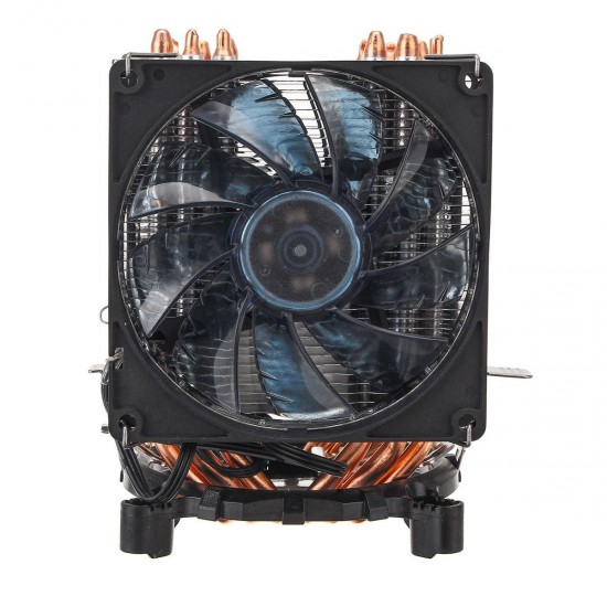 3Pin Six Copper Heat Pipes Blue Backlit CPU Cooling Fan forIntel 775 1150 1151 AMD