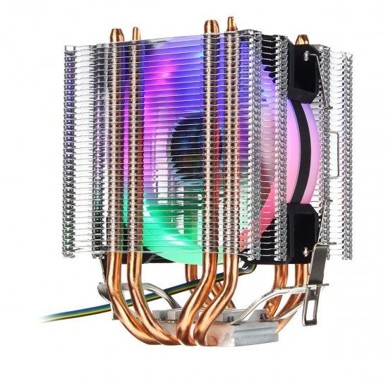 4Pin 4 Heatpipes Colorful Backlit CPU Cooling Fan Cooler Heatsink For Intel AMD 4Pin 4 Heatpipes Colorful Backlit CPU Cooling Fan Cooler Heatsink For Intel AMD