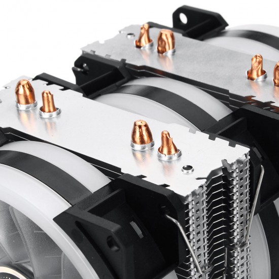 4Pin Three Fans 4-Heatpipes Colorful Backlit CPU Cooling Fan Cooler Heatsink For Intel AMD 4Pin Three Fans 4-Heatpipes Colorful Backlit CPU Cooling Fan Cooler Heatsink For Intel AMD