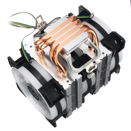 4Pin Three Fans 4-Heatpipes Colorful Backlit CPU Cooling Fan Cooler Heatsink For Intel AMD 4Pin Three Fans 4-Heatpipes Colorful Backlit CPU Cooling Fan Cooler Heatsink For Intel AMD