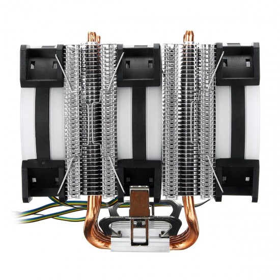 4Pin Three Fans 4-Heatpipes Colorful Backlit CPU Cooling Fan Cooler Heatsink For Intel AMD 4Pin Three Fans 4-Heatpipes Colorful Backlit CPU Cooling Fan Cooler Heatsink For Intel AMD