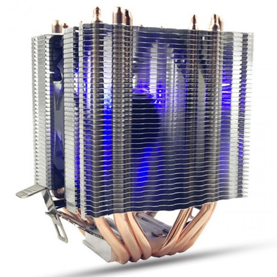 6 Heat Pipes Blue LED CPU Cooling Fan Cooler Heat Sink For Intel LAG 1155 1156 AMD Socket AM3/AM2