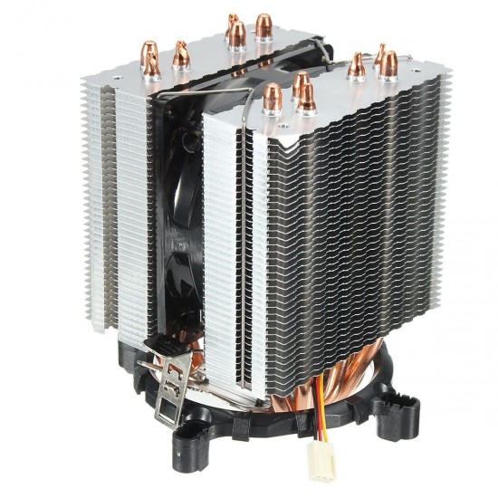 6 Heat Pipes Blue LED CPU Cooling Fan Cooler Heat Sink For Intel LAG 1155 1156 AMD Socket AM3/AM2