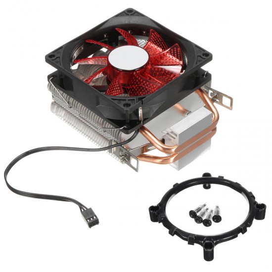 9cm LED 3 Pin CPU Cooling Fan Cooler Heat Sink For Intel LAG/1155/1156 AMD 754/AM2/AM2+AM3/FM1
