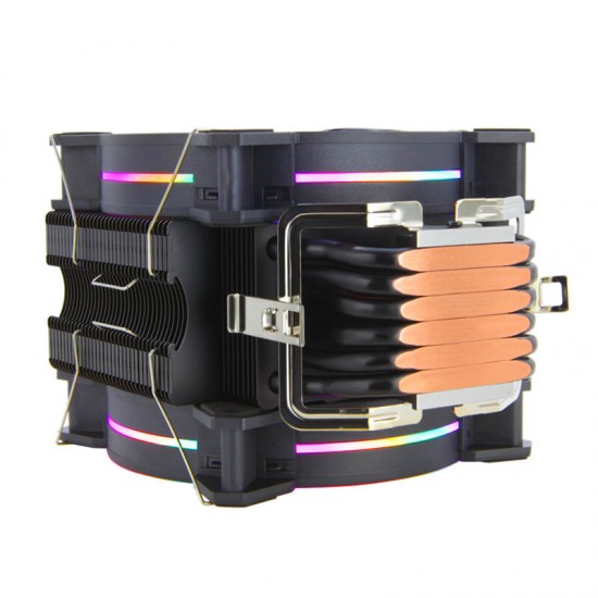 H120D CPU Cooler RGB Fan 120MM PWM 4 Pin 6 Heat Pipes Cooler for LGA 775 115x 1366 2011 AM2+ AM3+ AM4