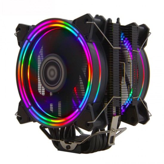 H120D CPU Cooler RGB Fan 120MM PWM 4 Pin 6 Heat Pipes Cooler for LGA 775 115x 1366 2011 AM2+ AM3+ AM4