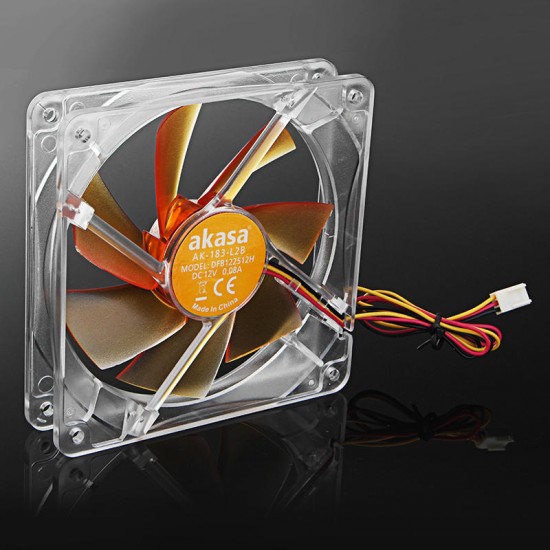 AK-183-L2B 120 x 120 x 25mm 3Pin Amber Cooling Fans Twin Ball Bearing for PC