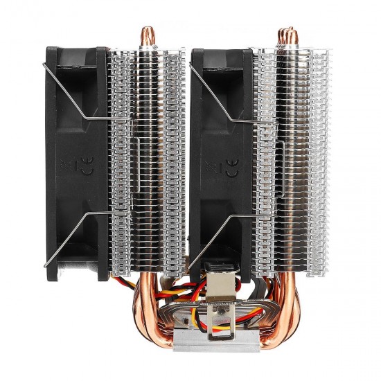 3 Pin Double Fan 6 Copper Tube Dual Tower CPU Cooling Fan Cooler Heatsink for Intel AMD