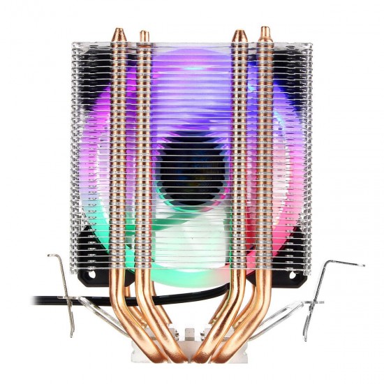 Colorful Backlit 3 Pin Single Fan 4 Copper Tube Dual Tower CPU Cooling Fan Cooler Heatsink for Intel AMD