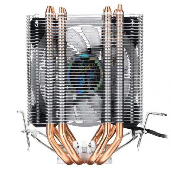 Colorful Backlit 3 Pin Single Fan 4 Copper Tube Dual Tower CPU Cooling Fan Cooler Heatsink for Intel AMD