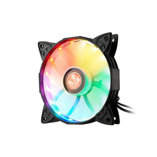 Amber Desktop Computer Case Fan 12cm 7 RGB Rainbow Colors LED Light Laptop PC Case Air Cooling Fan