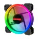 Desktop Computer Case Fan 12cm Double Aperture Automatic Color Changing RGB LED Light Laptop PC Case Cooling Fan
