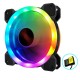 Desktop Computer Case Fan 12cm Double Aperture Automatic Color Changing RGB LED Light Laptop PC Case Cooling Fan Desktop Computer Case Fan 12cm Double Aperture Automatic Color Changing RGB LED Light Laptop PC Case Cooling Fan