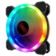 Desktop Computer Case Fan 12cm Double Aperture Automatic Color Changing RGB LED Light Laptop PC Case Cooling Fan