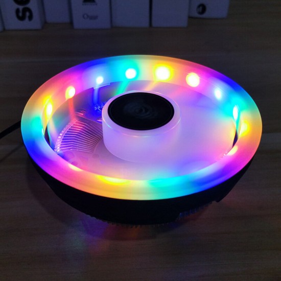 CH-M105 Silent Desktop Computer 12cmCPU Air Cooling Fan RGB Rainbow Colors LED Light Heatsink for i5 AMD CPU