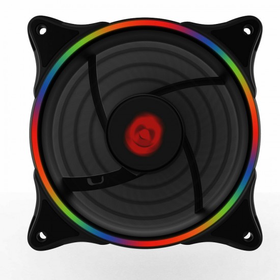 Neon Desktop Computer Case Fan 12cm RGB Rainbow Color LED Light Laptop PC Case Cooling Fan Large 4P+Small 3P