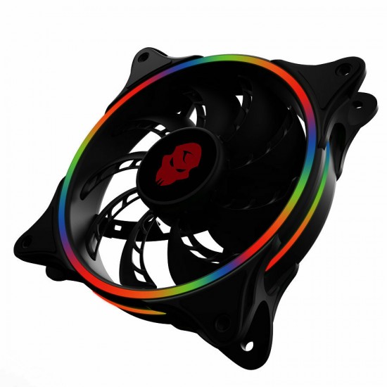 Neon Desktop Computer Case Fan 12cm RGB Rainbow Color LED Light Laptop PC Case Cooling Fan Large 4P+Small 3P