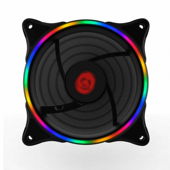 Neon Desktop Computer Case Fan 12cm RGB Rainbow Color LED Light Laptop PC Case Cooling Fan Large 4P+Small 3P