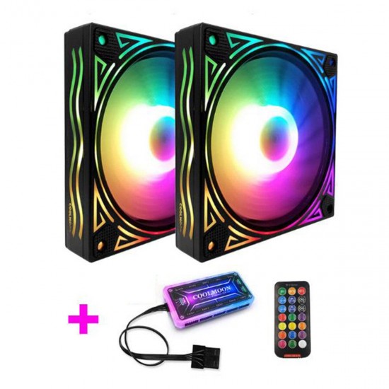 RGB Fan 12CM DC 12V Chassis Fan Desktop Computer Mute Symphony Color Changing Fan 8 Modes