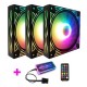 RGB Fan 12CM DC 12V Chassis Fan Desktop Computer Mute Symphony Color Changing Fan 8 Modes