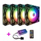 RGB Fan 12CM DC 12V Chassis Fan Desktop Computer Mute Symphony Color Changing Fan 8 Modes