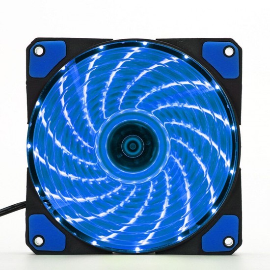 kk15-ss Desktop Computer Case Fan 12cm 15 Lamp Streamer Fan RGB LED Glare Light Laptop PC Case Cooling Fan