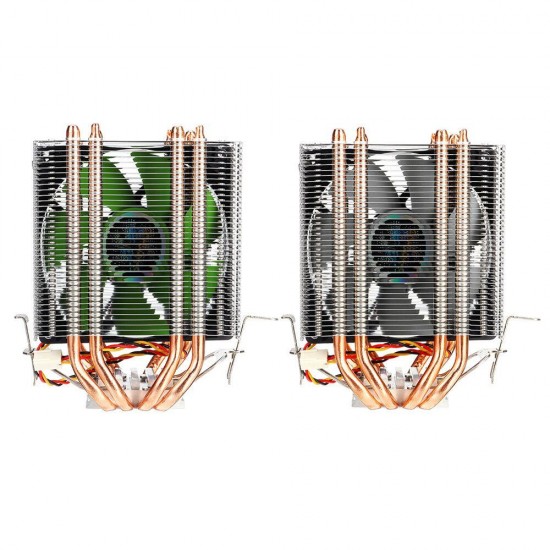 CPU Cooler Dual Tower for Intel LGA 775/1150/1151/1155/1156/1366 AMD 4 Heatpipe Radiator Quiet Cooling Fan Cooler for Computer