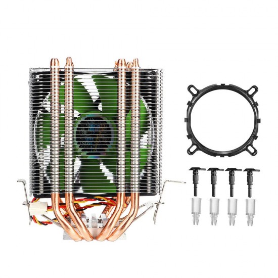 CPU Cooler Dual Tower for Intel LGA 775/1150/1151/1155/1156/1366 AMD 4 Heatpipe Radiator Quiet Cooling Fan Cooler for Computer