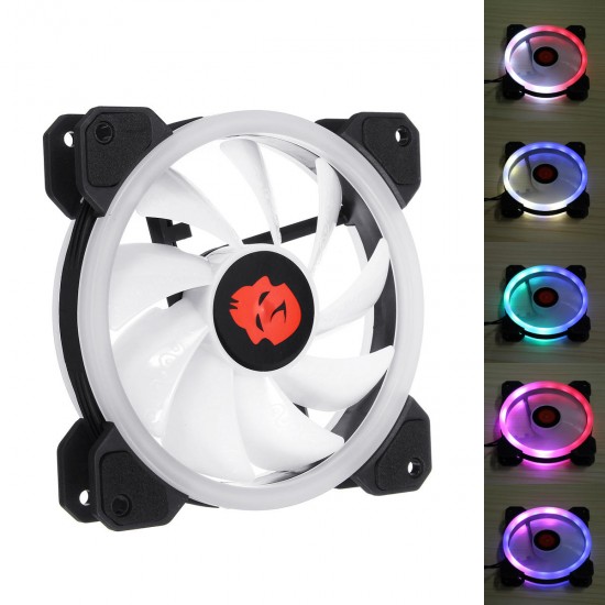 1PCS 120mm Adjustable RGB LED Light Computer PC Case Cooling Fan