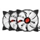 30000Hrs 3PCS 120mm RGB Adjustable LED Cooling Fan with Controller Remote For PC Cooling
